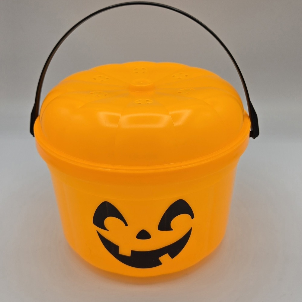 Vintage McDonald's Halloween Bucket  Pumpkin Orange Jack-O-Lantern McPunk'n 1986